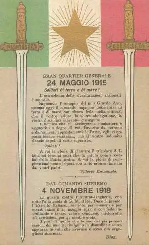 La Grande Guerra 24 Maggio 1915- 4 Novembre 1918