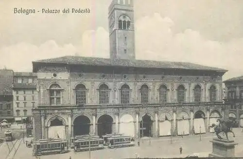 Italy Bologna Palazzo del Podesta tramway