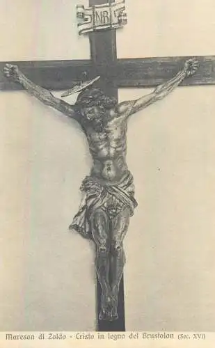 Italy Mareson di Zoldo Cristo in legno del Brustolon sec XVI