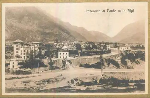 Italy Belluno Panorama di Ponte nelle Alpi