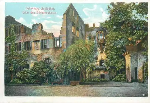 Germany Heidelberg schlosshof Erker des Bibliothekbaues