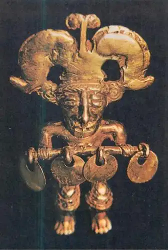 Colombia Bogota Gold Museum Fine Art Postcard Estilo Quimbaya figura Antropomorfa
