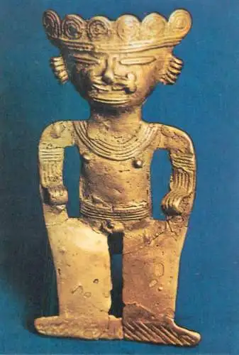 Colombia Bogota Gold Museum Fine Art Postcard Estilo Quimbaya figura anropomorfa