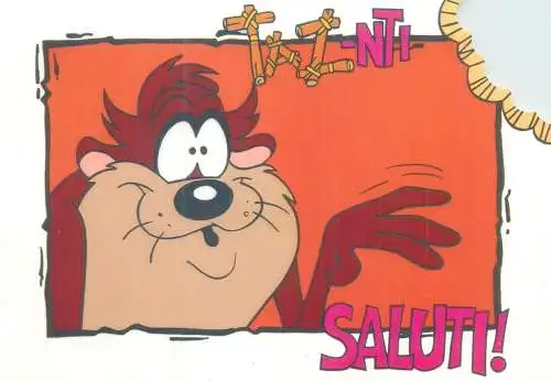 Postcard cartoons Looney Toone Tasmanian devil