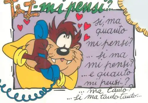 Postcard cartoons Looney Toone Tasmanian devil