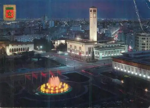 Postcard Morocco > Casablanca light fountain