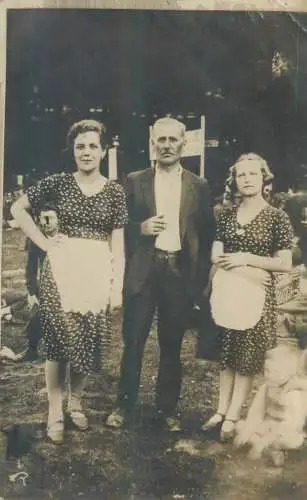 Postcard family social history 1936 family scene
