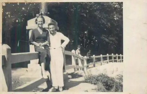 Postcard family social history couple scene