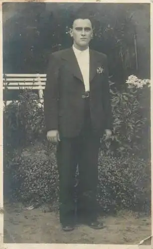 Postcard family social history elegant man