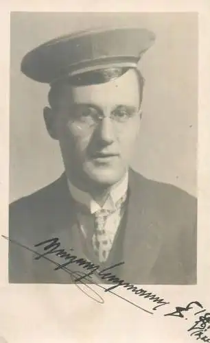 Postcard family social history man with tie and hat