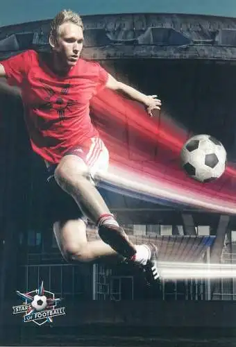 Stars of football trade card printed signature Stef Nijland light speed