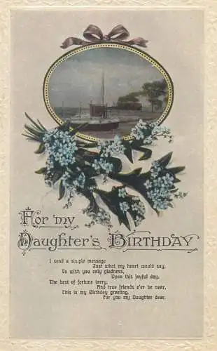 Postcard greetings card UK for my daughters birthday