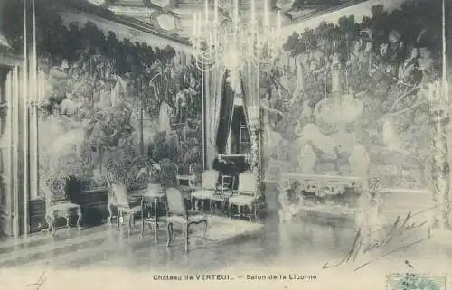 France Verteuil Chateau Salon de la Licorne