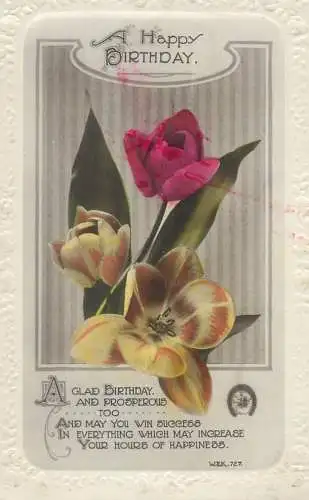 Postcard greetings card best birthday wishes France