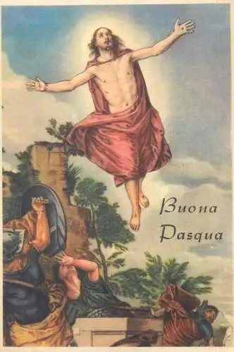 Postcard greetings card Easter Buona Pasqua Christ