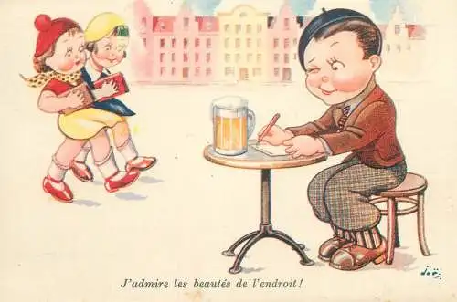 Postcard greetings card lovely girls in Belgium Bruxelles
