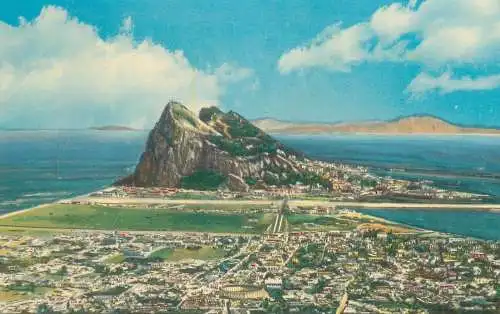 Postcard greetings card Gibralatar island from Spain
