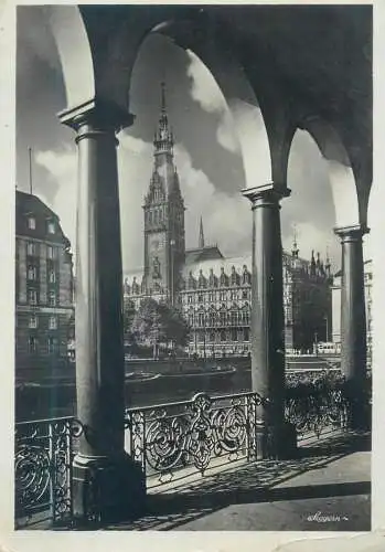 Postcard Germany > Hamburg city hall