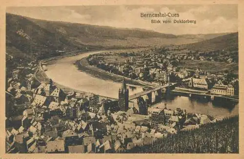 Germany Berncastel-Kues Blick vom Doktorberg panoramic view