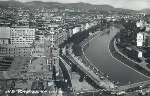 Austria Wien Donaukanal vom Ringturm cityscape view