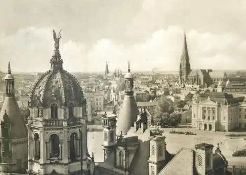 Postcard Germany Schwerin Blick vom Schlossturm