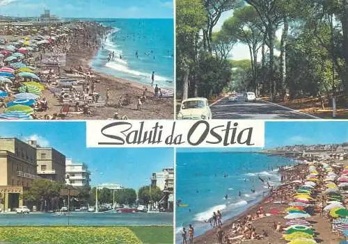 Postcard Italy saluti da Ostia
