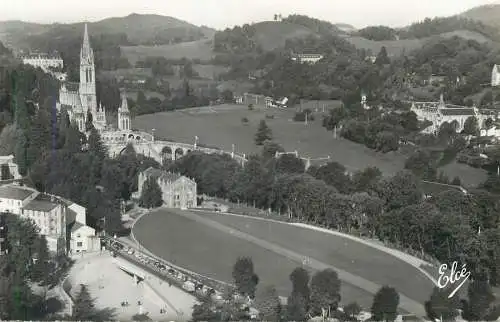 France Lourdes Vue generale & Entree de la Basilique Souterraine St Pie X