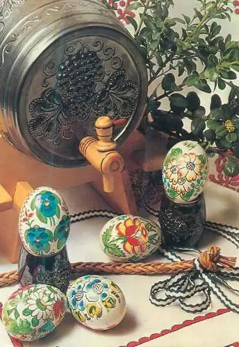Postcard Czech Republic Easter eggs scene 1976