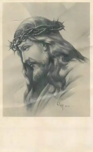 Postcard photo Religious scene Jesus