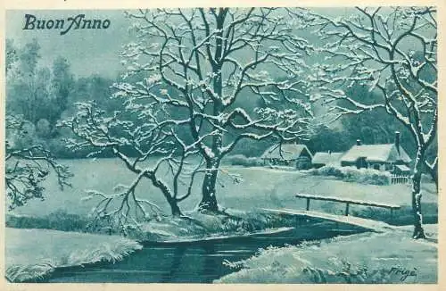 Postcard greetings card New Year Buon Anno