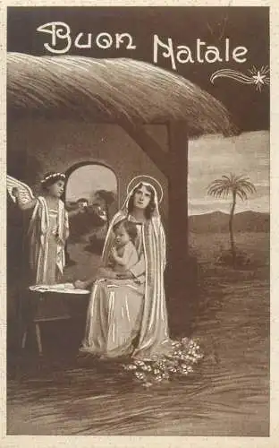 Postcard greetings card New Year Buon Natale