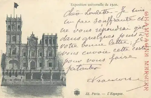 France Exposition Universelle 1900 Paris - L'Espagne