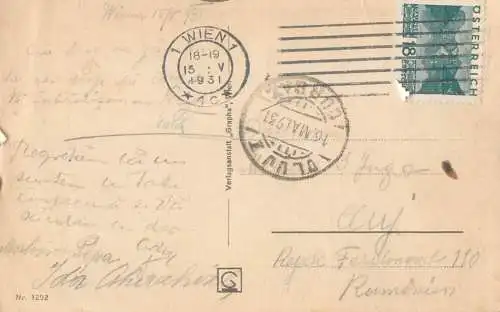 Austria Korespondenz Postkarte 1931 Wien - Cluj