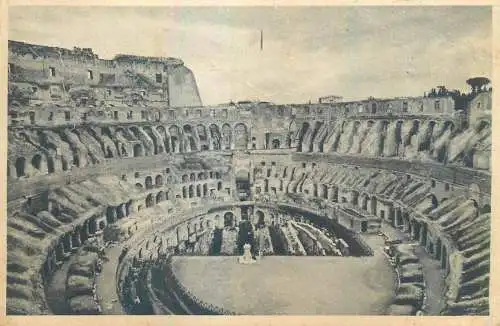 Colosseum with the new excavations Roma 1938 corespondance Romania Cluj