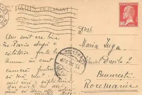 Romania corespondenta 1927 Maria Iuga Paris - Bucuresti