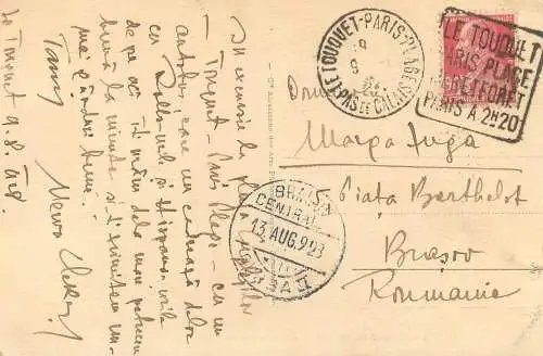 Romania correspondance family genealogy Maria Iuga Paris - Brasov 1923 le Touquet Paris Plage beach tents