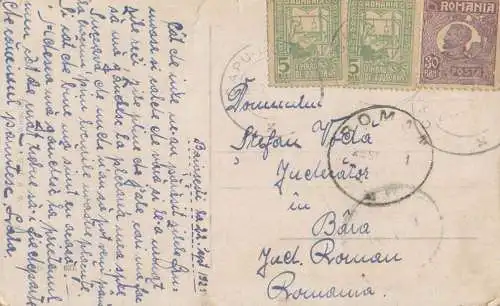 Romania judge Stefan Voda correspondance 1921 Baisasti - Bara Suceava