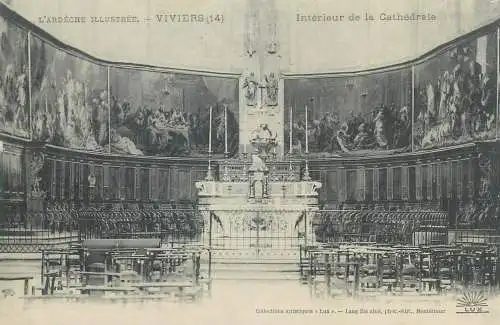 France Viviers L'Ardeche illustree interieur de la Cathedrale