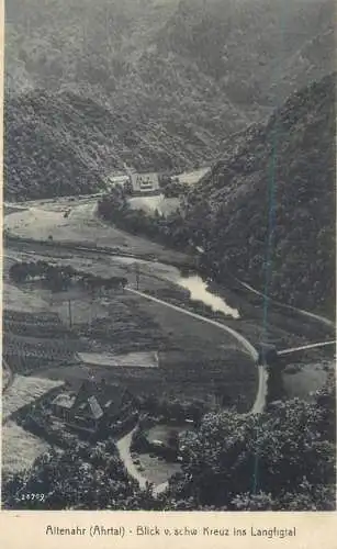Postcard Germany Ahrtal Altenahr Blick Kreuz ins Langfigtal