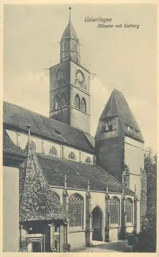 Postcard Germany Ueberlingen Munster mit Oelberg