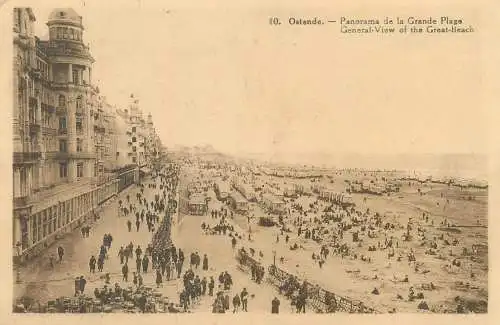 Belgium Oostende Panorama de la Grande Plage