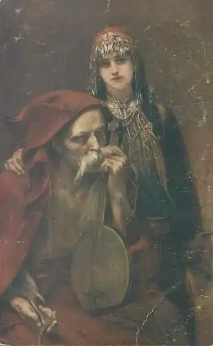 Blind violinist J. Cermak painting