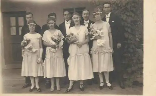 Marriage souvenir real photography bridesmaids and groomsmen group photo