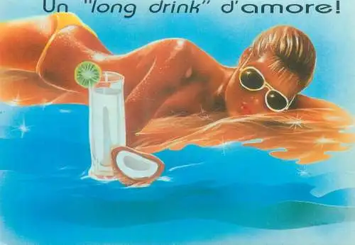 Un long drink d`amore risque drawn model