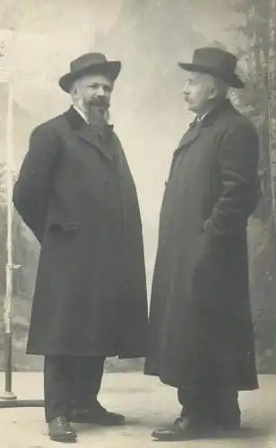 Italy social history vintage photo postcard elegant men with hats portrait 1900s