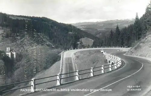 Austria Wolfsberg area Packer Hohenstrasse, Schloss Waldenstein gegen Saualpe