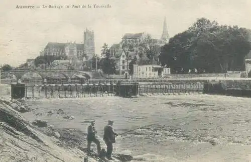 Postcard France Auxerre le Barrage du Pont de la Tournelle