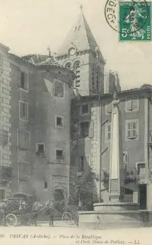 Postcard France Ardeche Privas place de la Republique