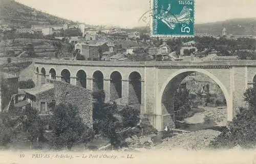 Postcard France Ardeche Privas le Pont d'Ouveze