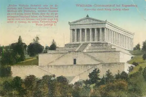 Postcard Germany Walhaila Donaustauf bei Regensburg